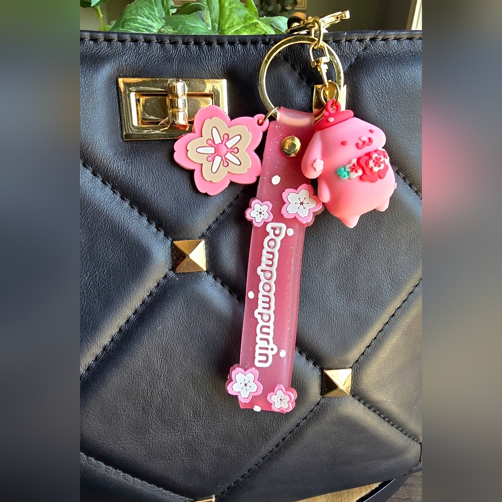 Hello Kitty Pompompurin Bag Charm Key Fob NIP